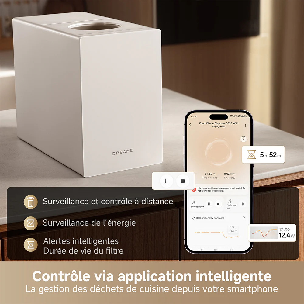 Broyeur de déchets alimentaires Dreame SF25 WiFi - Image 4